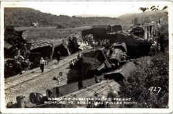 Wreck Of Canadian Pacific Freight, Richford St Postcard