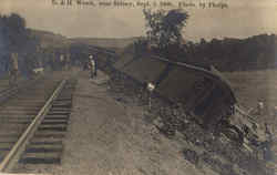 D. & H. Wreck near Sidney Postcard