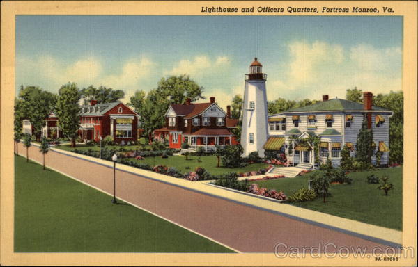 Lighthouse and Officers Quarters Fort Monroe Virginia