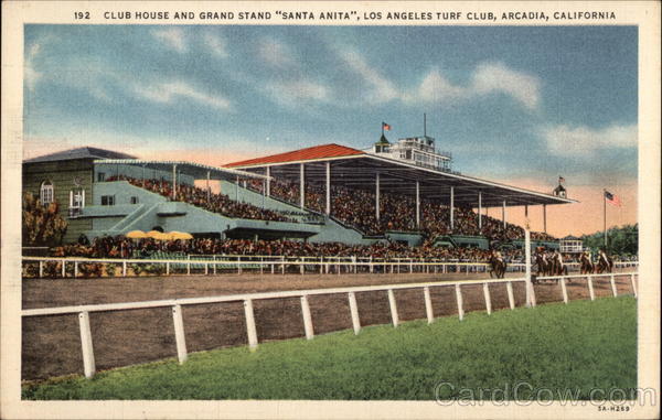 Club House and Grand Stand Santa Anita, Los Angeles Turf Club Arcadia California