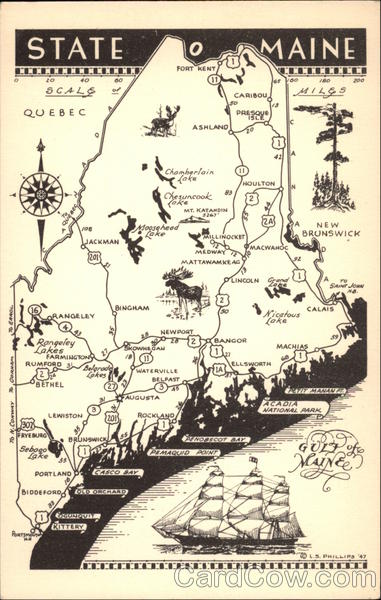 Map of the State of Maine Maps