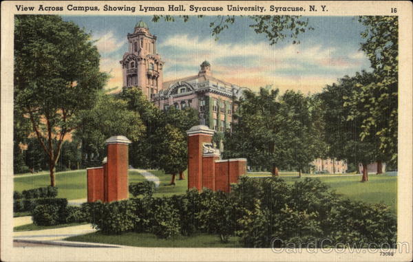 View Across Campus, Showing Lyman Hall, Syracuse University New York