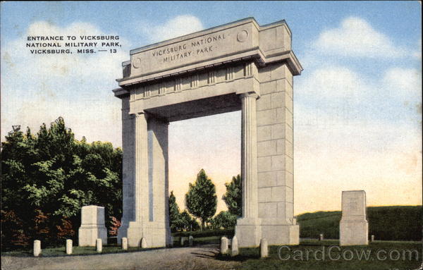 Entrance to Vicksburg National Military Park Mississippi