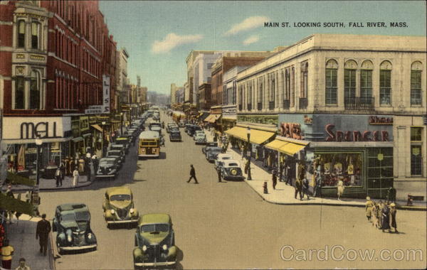 Main Street Looking South Fall River Massachusetts