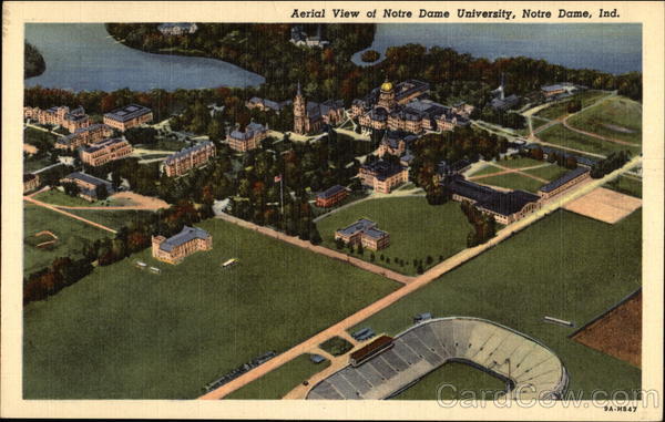 Aerial View of Notre Dame University Indiana