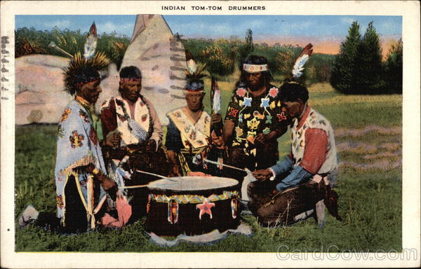 Indian Tom-Tom Drummers Native Americana