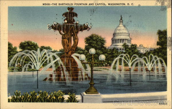 The Bartholdi Fountain and Capitol Washington District of Columbia