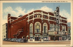 Fort Theatre Building Rock Island, IL Postcard Postcard