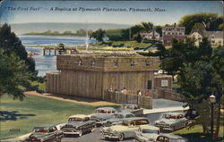 First Fort - Replica at Plymouth Plantation Postcard