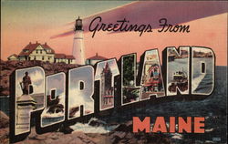 Greetings Portland, ME Postcard Postcard