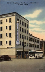 Greyhound Bus Depot and Hotel Knox Postcard