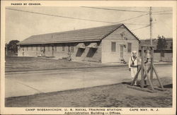 Camp Wissahickon, U.S. Naval Training Station, Administration Building-Offices Postcard