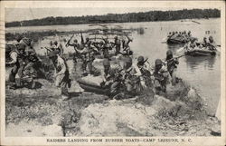 Raiders Landing from Rubber Boats Camp Lejeune, NC Postcard Postcard