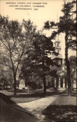Memorial Church and College Yard, Harvard University, Cambridge, Massachusetts, 1852 Postcard