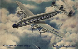 Pan American World Airways - Lockheed Constellation Aircraft Postcard Postcard