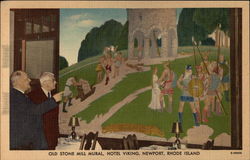 Old Stone Mill Mural, Hotel Viking Postcard