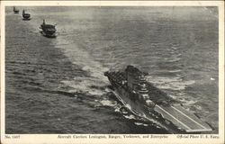 Aircraft Carriers Lexington, Ranger, Yorktown, and Enterprise Postcard