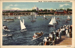 Yacht Harbor Santa Monica, CA Postcard Postcard