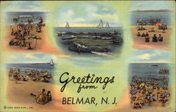 Greetings from Belmar Postcard