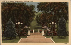 View of State Park from Capitol Augusta, ME Postcard Postcard