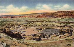 Birds Eye View of Pueblo Bonito Ruins Postcard