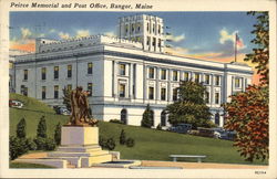 Pierce Memorial and Post Office Bangor, ME Postcard Postcard