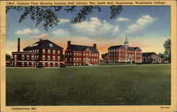 Washington College - Dunning Hall, Library, Wm. Smith Hall, Gymnasium Postcard