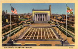 War Memorial and Plaza Postcard