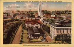 Schenley Farm District with the Cathedral of Learning and Carnegie Tech. Schools Postcard