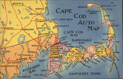Map of Cape Cod Postcard