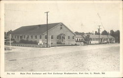 Main Post Exchange and Post Exchange Headquarters Postcard