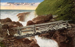 Driftwood Bridge Over Devil's Churn at Cape Perpetua Postcard