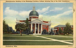 Administration Building of the Mississippi Southern College Hattiesburg, MS Postcard Postcard