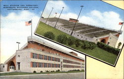 Ball Stadium and Dormitory, Mississippi Southern College Postcard