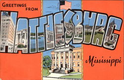 Greetings Hattiesburg, MS Postcard Postcard