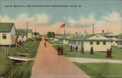 One of Beautiful Camp Wheeler's Main Thoroughfares Postcard