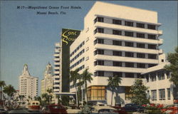 Ocean Front Hotels Postcard