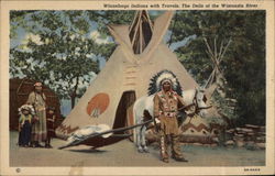 Winnebago Indians with Travois, The Dells of the Wisconsin River Postcard