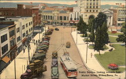 Public Square, Looking Towards East Market Street Postcard