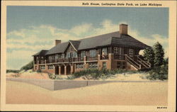 Ludington State Park - Bath House Michigan Postcard Postcard