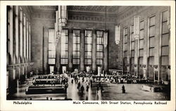 Main Concourse, 30th Street Station, Pennsylvania Railroad Postcard