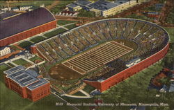 Memorial Stadium, University of MInnesota Minneapolis, MN Postcard Postcard