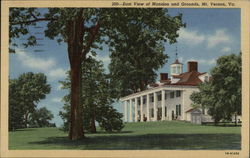 East View of Mansion and Grounds Mount Vernon, VA Postcard Postcard