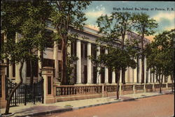 High School Building Postcard