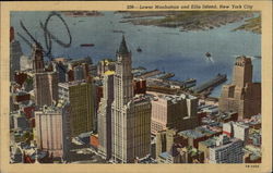 Lower Manhattan and Ellis Island Postcard