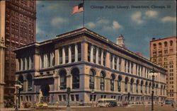 Chicago Public Library, Down-town Illinois Postcard Postcard