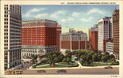 Grand Circus Park, Downtown Postcard