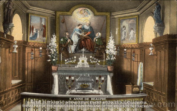 The Altar of the Miraculous Painting and of the Relics in the Sacristy S. Anne de Beaupre PQ Canada