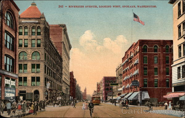 Riverside Avenue, Looking West Spokane Washington