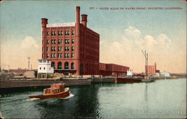 Flour Mills on Water Front Stockton California